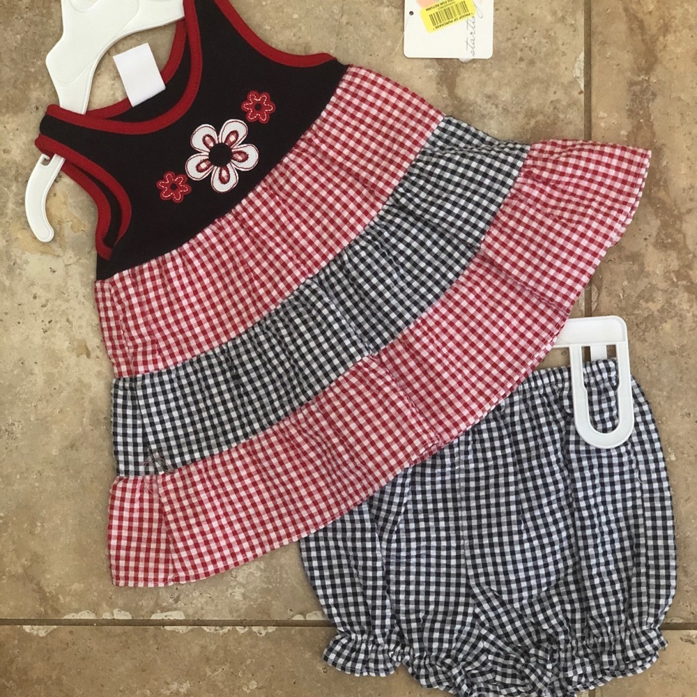 NWT starting out red & blue bloomer outfit ~ 6 mos